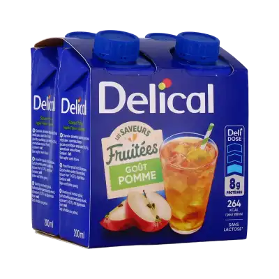 Delical Boisson Fruitee Nutriment Saveur Pomme 4 Briques De 200 Ml à Apt