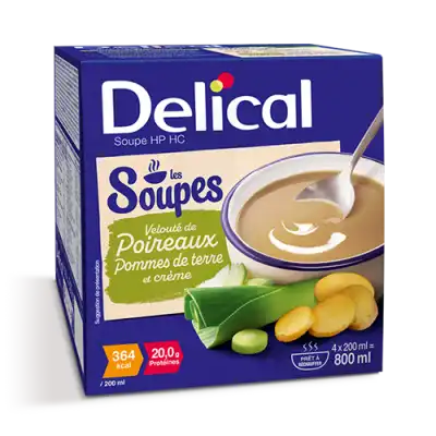 Delical Soupe Hp Hc Nutriment Velouté Poireaux Pommes De Terre 4bols/200ml à Les Arcs