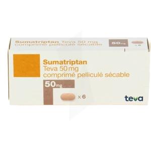 Sumatriptan Teva 50 Mg, Comprimé Pelliculé Sécable