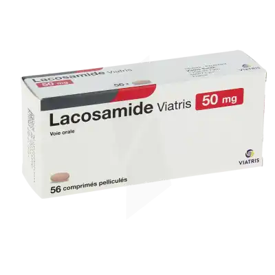 LACOSAMIDE VIATRIS 50 mg, comprimé pelliculé