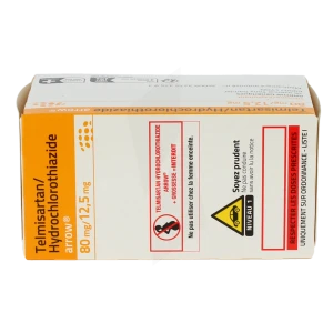 Telmisartan/hydrochlorothiazide Arrow 80 Mg/12,5 Mg, Comprimé