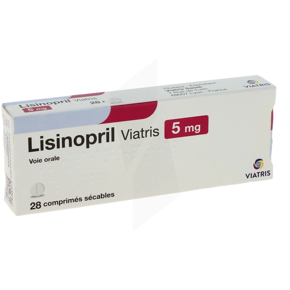 Lisinopril Viatris 5 Mg, Comprimé Sécable