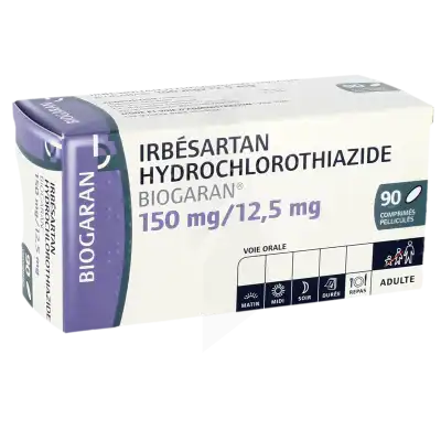Irbesartan/hydrochlorothiazide Biogaran 150 Mg/12,5 Mg, Comprimé Pelliculé à Bassens