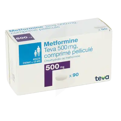 Metformine Teva 500 Mg, Comprimé Pelliculé à Eysines