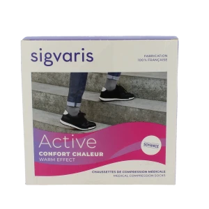 Sigvaris Active Confort Chaleur Soyance Chaussette Classe 2 Femme Noir Normal L