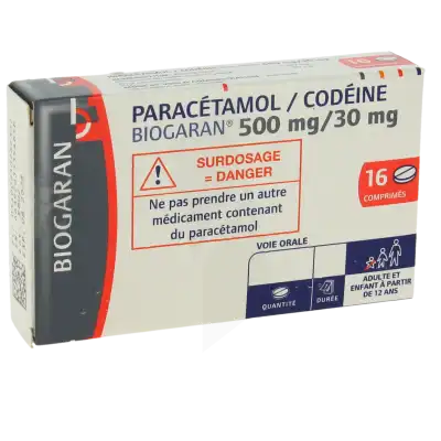 Paracetamol/codeine Biogaran 500 Mg/30 Mg, Comprimé à Hagetmau
