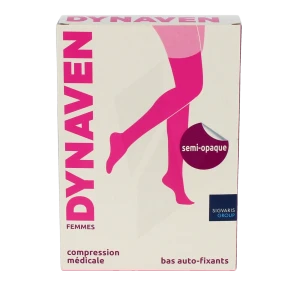 Dynaven Semi-opaque Bas Auto-fixants  Femme Classe 2 Noir Small Normal-