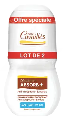 Rogé Cavaillès Déodorants Déo Absorb+ Sans parfum 48H Roll-on 2x50ml