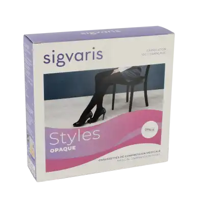 Sigvaris Styles Opaque Chaussettes  Femme Classe 2 Noir Medium Normal à RUMILLY