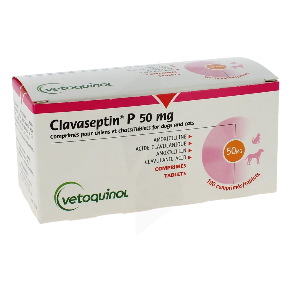 Clavaseptin P 50 Mg Comprimes Pour Chiens Et Chats, Comprimé