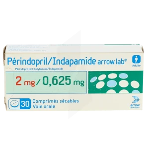 Perindopril/indapamide Arrow Lab 2 Mg/0,625 Mg, Comprimé Sécable