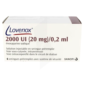 Lovenox 2 000 Ui (20 Mg)/0,2 Ml, Solution Injectable En Seringue Préremplie