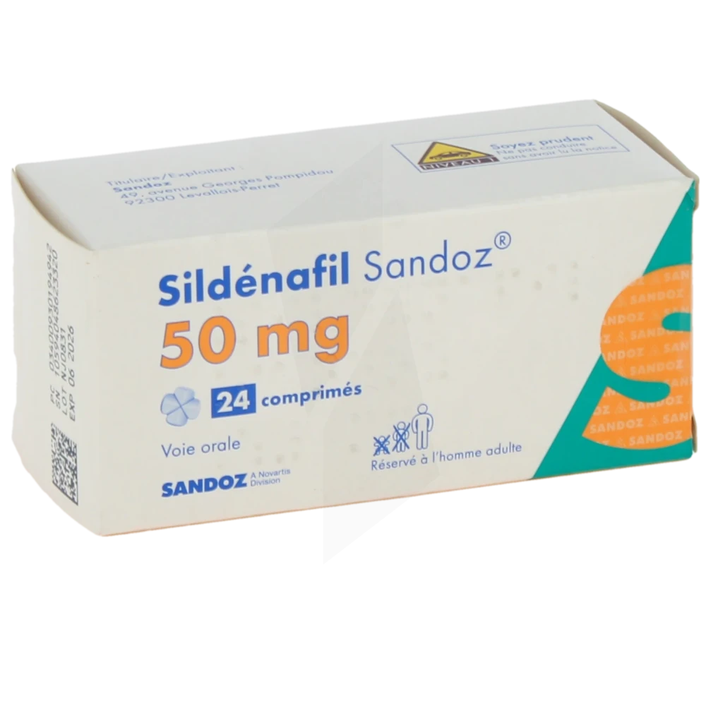 Sildenafil Sandoz 50 Mg, Comprimé