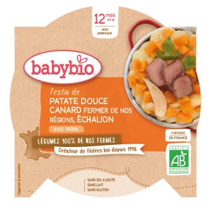 Babybio Alimentation Infantile Patate Douce Canard Assiette/230g