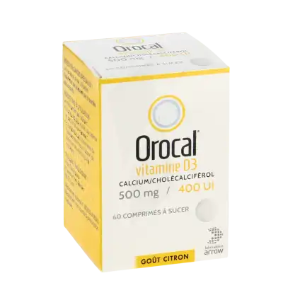 Orocal Vitamine D3 500 Mg/400 U.i., Comprimé à Sucer à Bordeaux