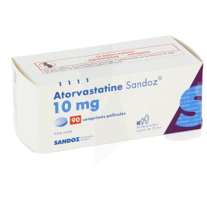 Atorvastatine Sandoz 10 Mg, Comprimé Pelliculé