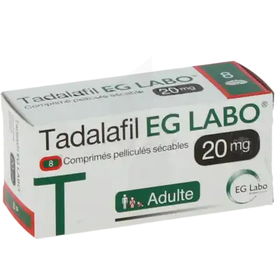TADALAFIL EG LABO 20 mg, comprimé pelliculé sécable