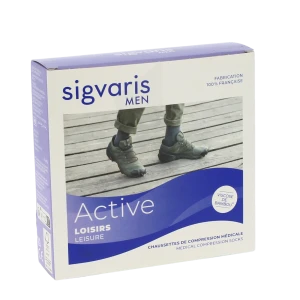 Sigvaris Active Loisirs Chaussette Classe 2 Homme Gris Anthracite Long L