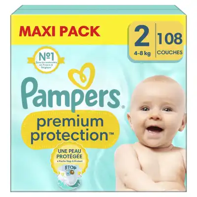 Pampers Couches Bébé Premium Protection 4 - 8 Kg Taille 2 Paquet/108 à CAYENNE
