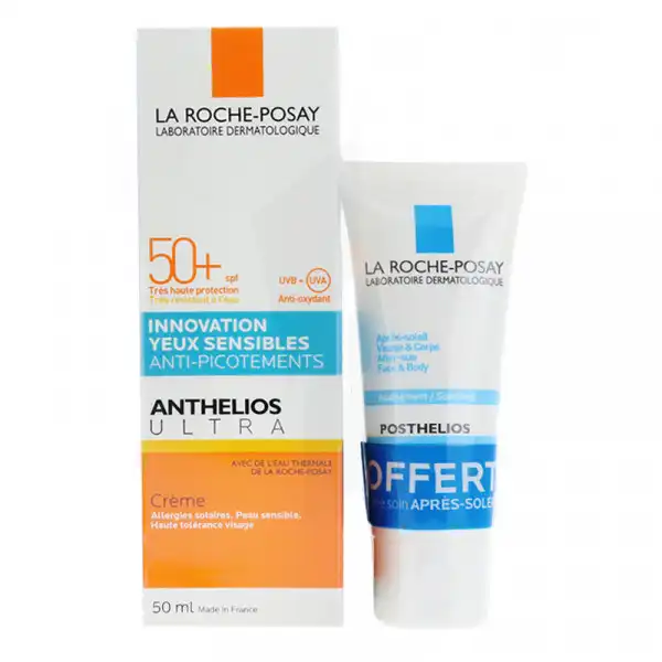 Anthelios Spf50+ Crème Hydratante Avec Parfum T Pompe/50ml+mini Posthelios