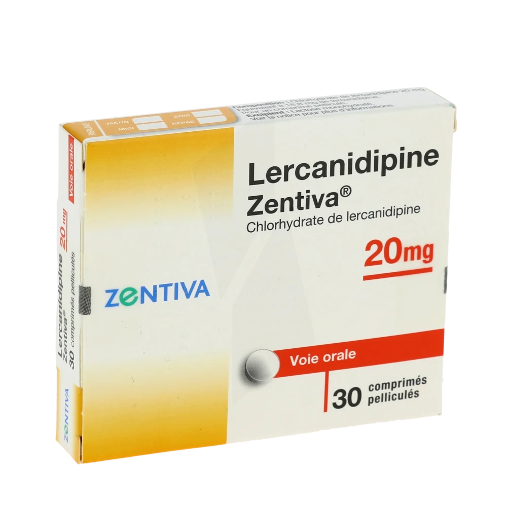 Lercanidipine Zentiva 20 Mg, Comprimé Pelliculé