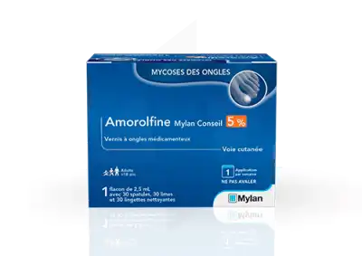 AMOROLFINE MYLAN CONSEIL 5%, vernis à ongle médicamenteux