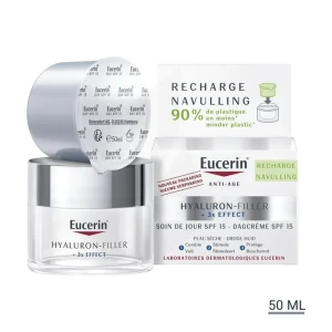 Eucerin Hyaluron-filler +3x Effect Spf15 Emuls Soin De Jour Peau Sèche Recharge/50ml