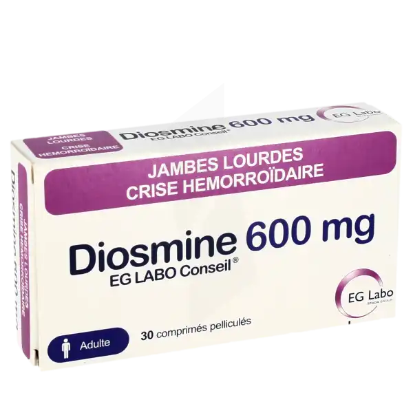 Diosmine Eg Labo Conseil 600 Mg, Comprimé Pelliculé