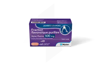 Fraction Flavonoique Purifiee Mylan Pharma 500 Mg, Comprimé Pelliculé à Blere
