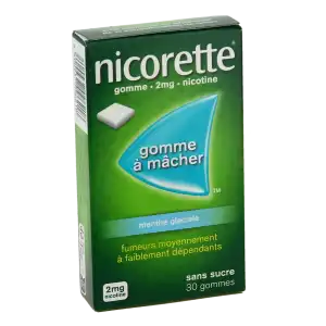 Nicorette Menthe Glaciale 2 Mg Sans Sucre, Gomme à Mâcher Médicamenteuse édulcorée Au Xylitol Et à L'acésulfame Potassique à Nice