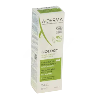 Aderma Biology Crème Riche Dermatologique Hydratante T/40ml à Annecy