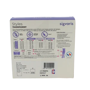 Sigvaris Styles Divin Eclat Transparent Chaussette Morpho- Classe 2 Femme Beige 110 Normal M