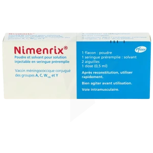 Nimenrix, Poudre Et Solvant Pour Solution Injectable. Vaccin Méningococcique Conjugué Des Groupes A, C, W135 Et Y