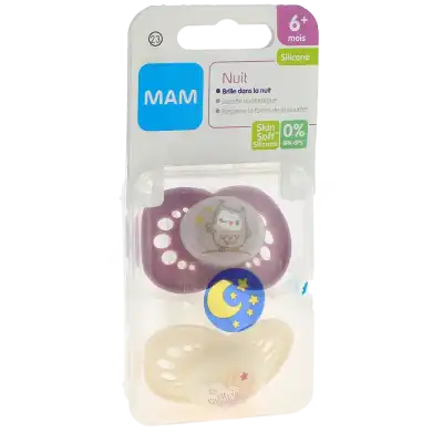 Mam Sucette Silicone 2ème âge Nuit Boîte De 2 à Voiron