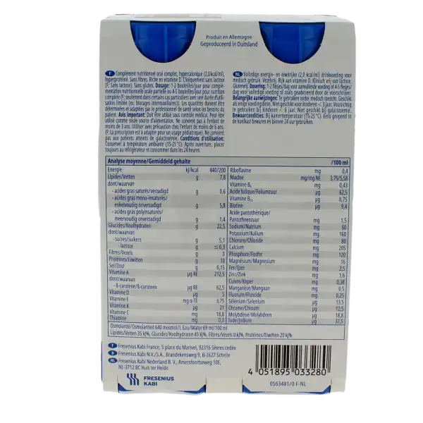 Fresubin 2 Kcal Drink Nutriment Cappuccino 4bouteilles/200ml