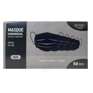 Santecare Masque Chirurgical Type Iir Noir Adulte B/50