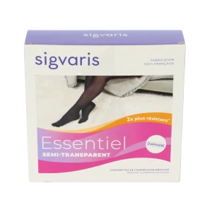 Sigvaris Essentiel Semi-transparent Chaussettes Po Femme Classe 2 Dune Large Normal