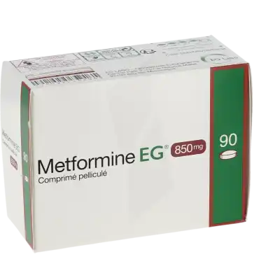 Metformine Eg 850 Mg, Comprimé Pelliculé à Auterive