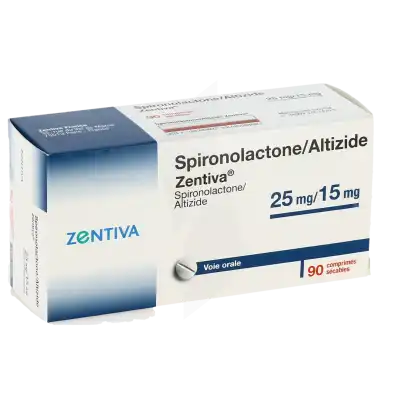 SPIRONOLACTONE ALTIZIDE ZENTIVA 25 mg/15 mg, comprimé sécable
