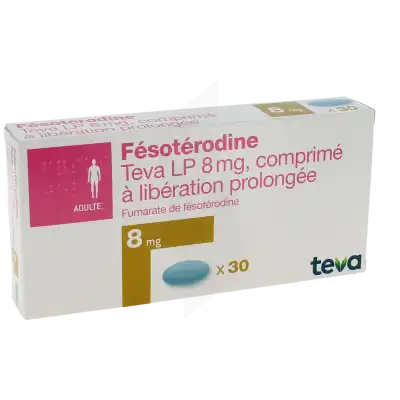Fesoterodine Teva Lp 8 Mg, Comprimé à Libération Prolongée à CHAMPAGNOLE