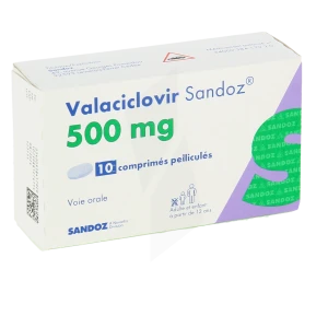 Valaciclovir Sandoz 500 Mg, Comprimé Pelliculé