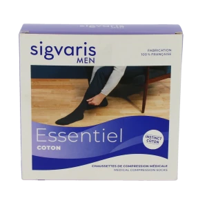Sigvaris Essentiel Instinct Coton Chaussette Classe 2 Homme Granite Long L