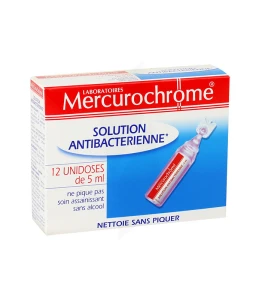 Mercurochrome Solution Antibactérienne Unidoses 12 X 5ml