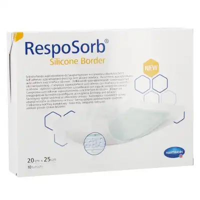 Resposorb® Silicone Border Pansement Hydrocellulaire Siliconé Adhésif 20 X 25 Cm - Boîte De 10 à Saintes