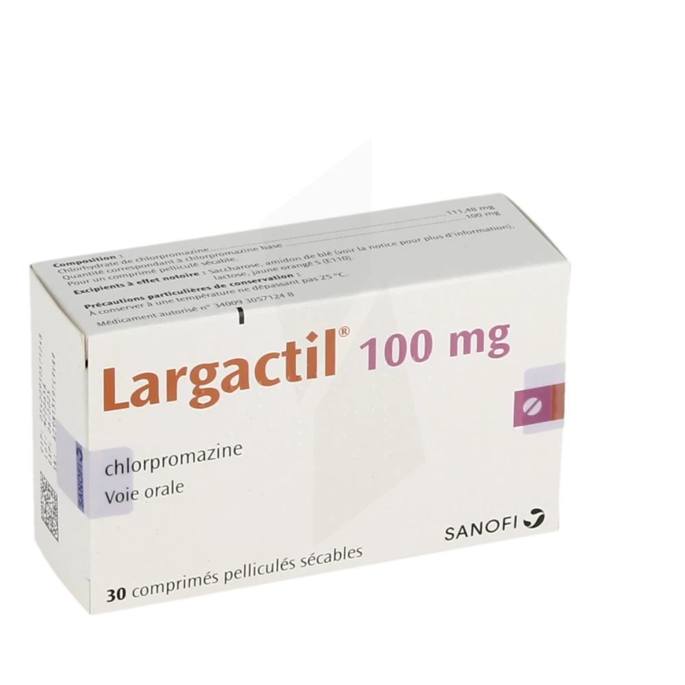 Largactil 100 Mg, Comprimé Pelliculé Sécable