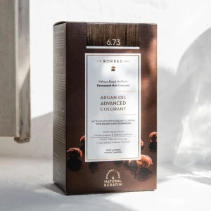 Korres Coloration Permanente à L'huile D'argan 6.73 Doré Cacao Kit