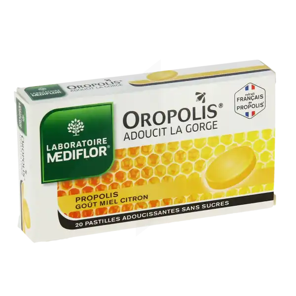 Oropolis Pastilles Sans Sucre Adoucissante Miel Citron B/20