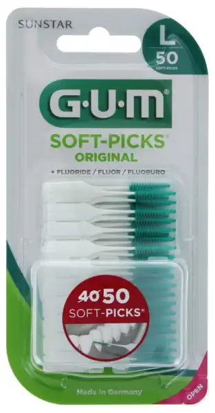 Gum Soft Picks Original Pointe Souple Fluorée Interdentaire Large B/50