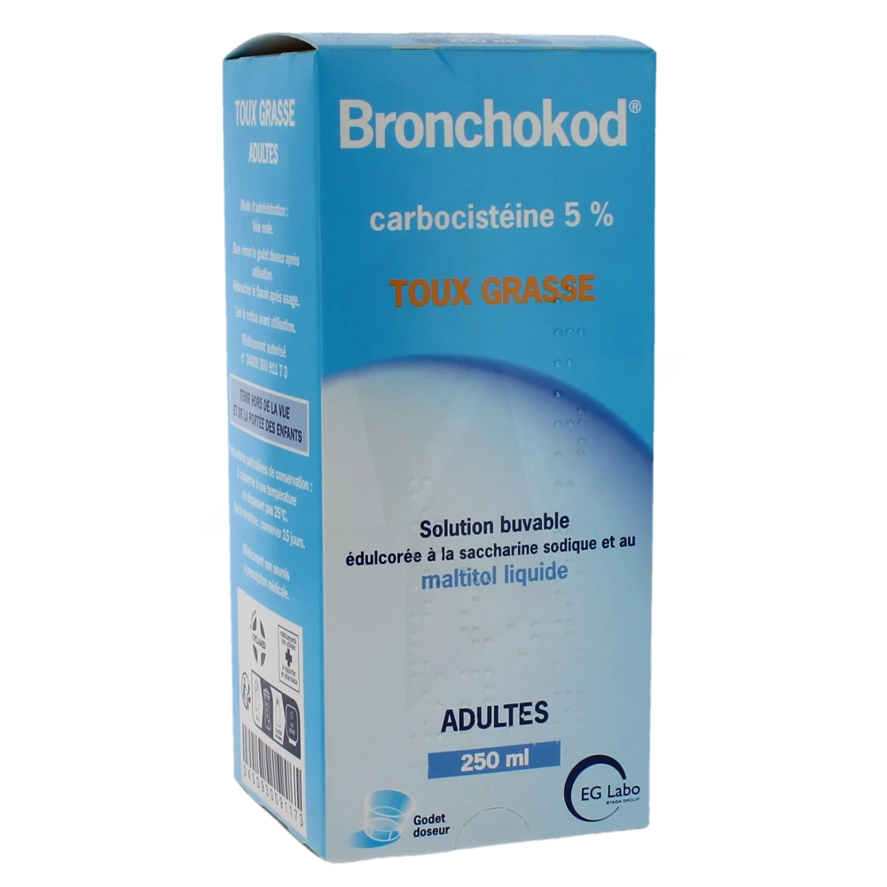 Bronchokod Adultes 5 Pour Cent, Solution Buvable édulcorée à La Saccharine Sodique Et Au Maltitol Liquide