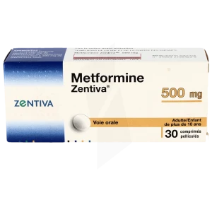 Metformine Zentiva 500 Mg, Comprimé Pelliculé